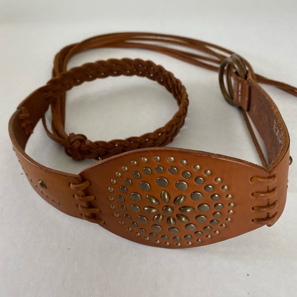 Express Bohemian Brown Leather Belt size Small - Picture 3 of 16